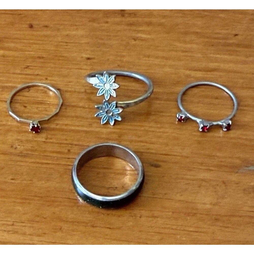 Mixed Fashion Ring Lot 19 Pc Boho Statement Midi Stackable Silver Gold Tone - Picture 8 of 13